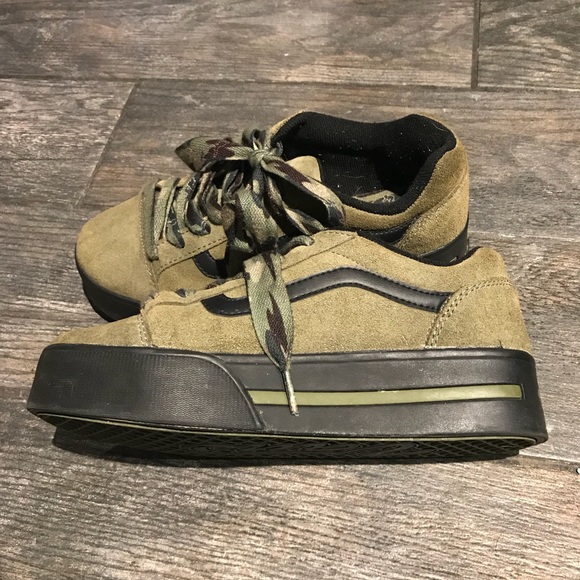 green platform vans